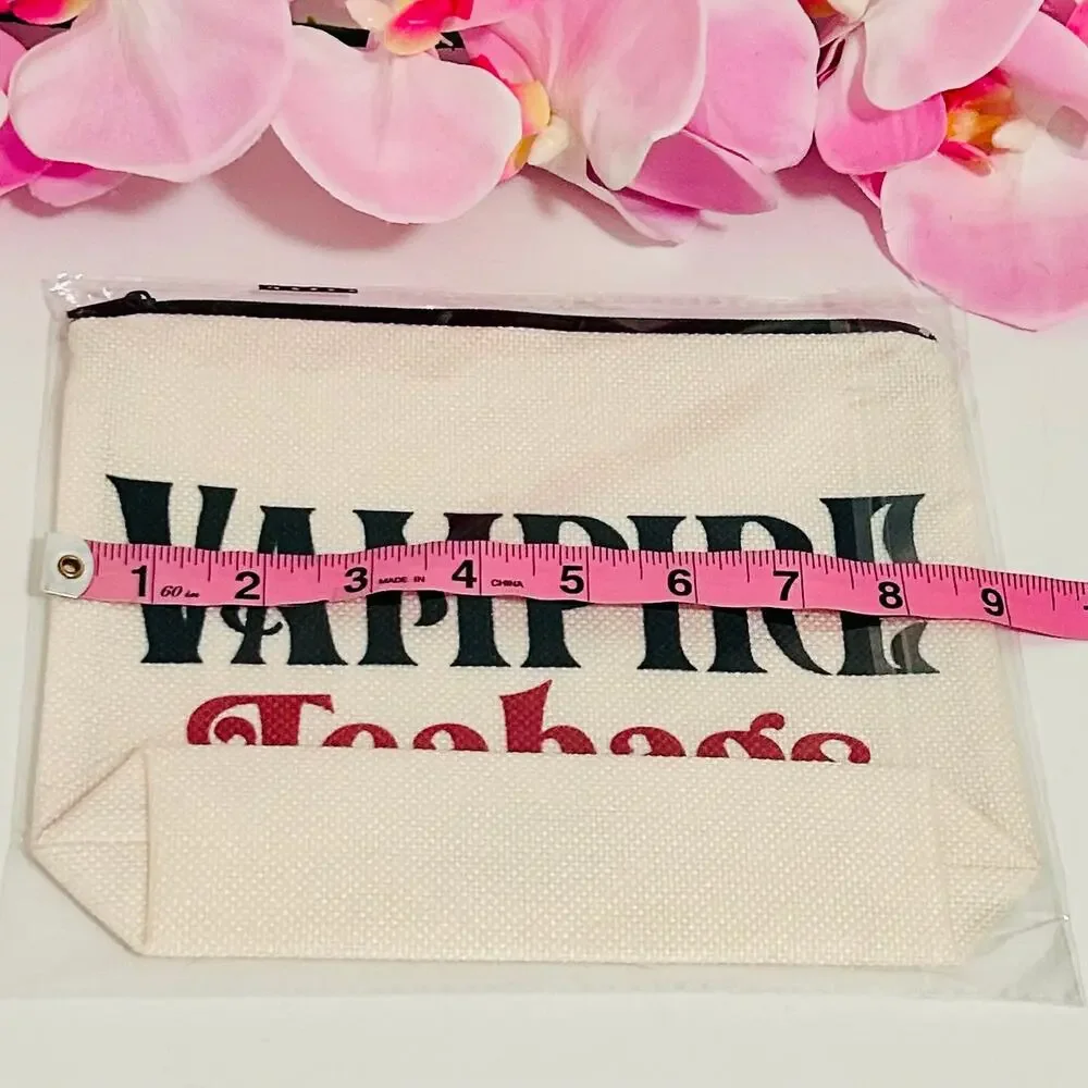Vampire Teabags Cosmetic Bag Large Capacity Makeup Pouch